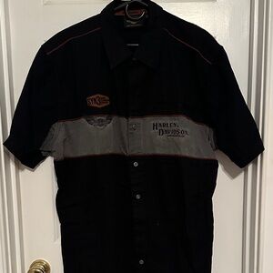 Harley-Davidson Black and Gray Casual Shirt